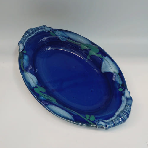 Click to view detail for #220141 Platter Cobalt Oval $18